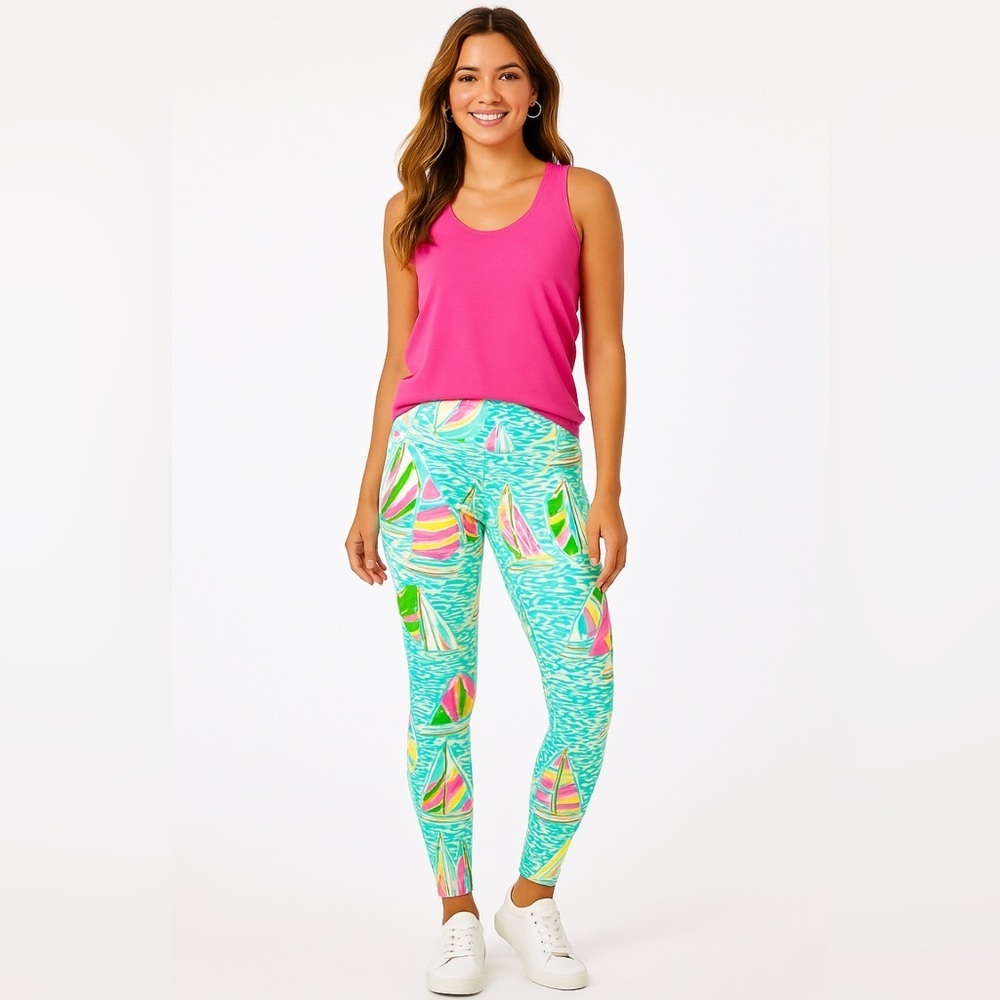 Lilly Pulitzer Luxletic Sailboat Nautical Weekender Leggings You Gotta Regatta